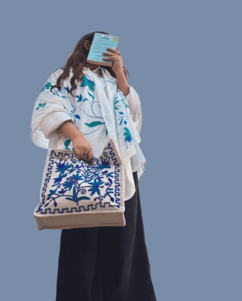 Hand-Embroidered Canvas Tote Bag